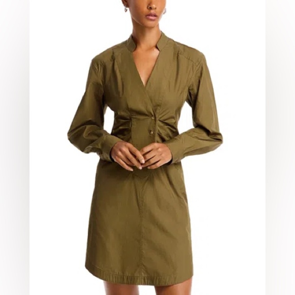 Derek Lam 10 Crosby Beverly Shirtdress Fatigue Green Sz 12